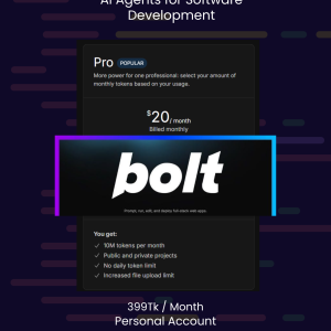 Bolt.new Pro Plan Personal 3 Months